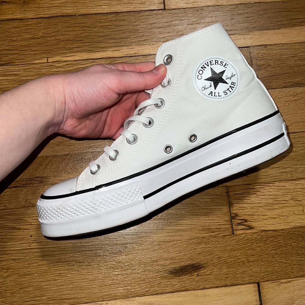 White Platform Converse